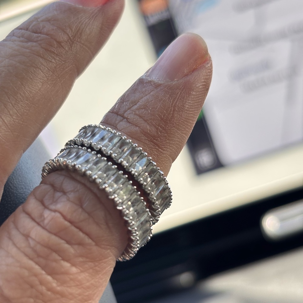 2 Swarovski baguette stacking rings - Picture 12 of 16